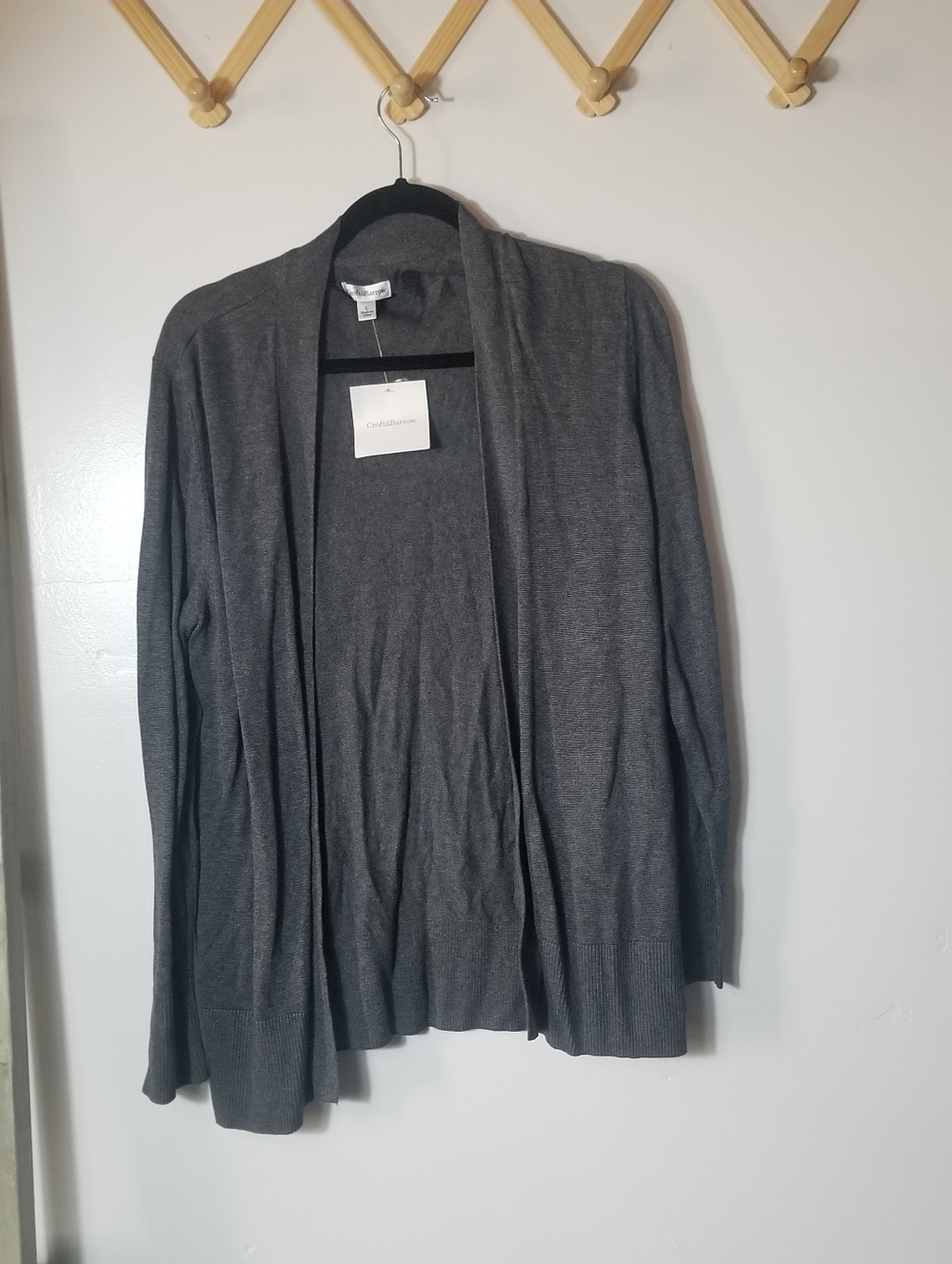 NWT CROFT & BARROW WOMEN'S GRAY CARDIGAN SIZE LARGE